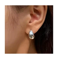 Dome Huggie Teardrop Earrings
