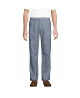 Lands' End Men's Linen Cotton Pleated Relaxed Pants