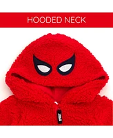 Avengers Baby Boys Marvel Spider-Man Cozy Sherpa Zip Up Cosplay Coverall