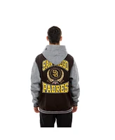 New Era Men's Brown San Diego Padres Throwback Prep Full-Snap Hoodie Jacket