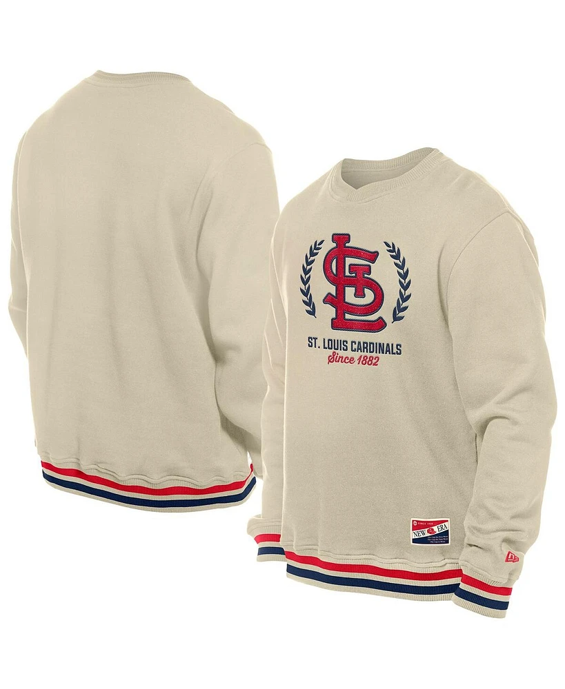 New Era Men's Cream St. Louis Cardinals Throwback Pullover Sweatshirt