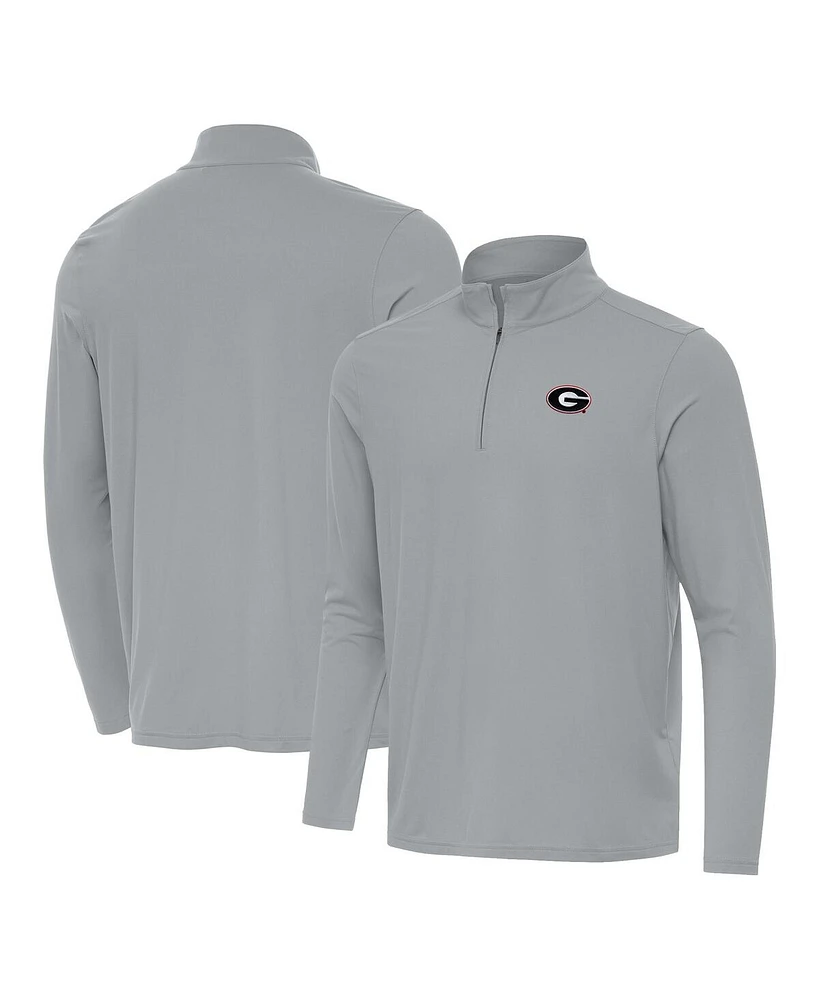 Antigua Men's Gray Georgia Bulldogs Intent Quarter-Zip Top