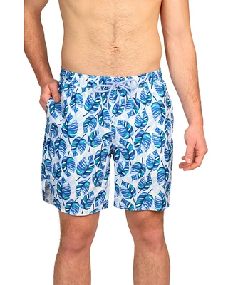 Tailorbyrd Men's Tropical Leaves Swim Shorts