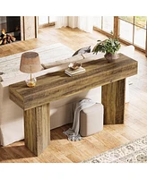 Tribesigns 63-Inch Farmhouse Console Table, Narrow Long Sofa Table Behind Couch, Wood Entry Console for Entryway, Living Room, Foyer, Rustic Brown