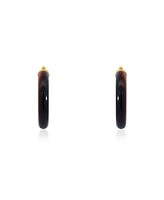 The Lovery Tigers Eye Hoop Earrings 25 millimeters