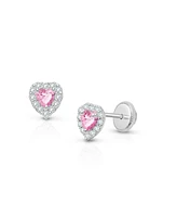 Tiny Blessings Children's 14K Gold Blissful Heart Studs Girls' Screw Back Earrings