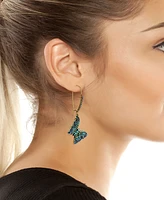 Betsey Johnson Faux Stone Boho Butterfly Dangle Earrings