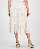 Style & Co Women's Printed Eyelet Tiered Skirt, Exclusively at Macy's