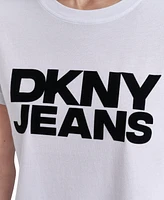 Dkny Jeans Women's Flocked Logo Crewneck T-Shirt