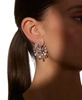 Eliot Danori Silver-Tone Cubic Zirconia Sunburst Stud Earrings, Exclusively at Macy's