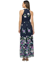 Js Collections Women's Dassie Floral V-Neck Tie-Waist Gown
