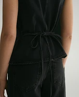 Mango Women's Denim Bow Vest