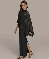 Donna Karan New York Women's Chiffon-Cape-Overlay Gown