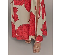 Donna Karan New York Women's Printed Cowl-Neck Gown