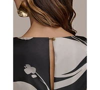 Donna Karan New York Women's Printed V-Neck Sleeveless Gown