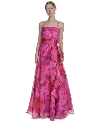 Eliza J Women's Square-Neck Sleeveless Organza Gown