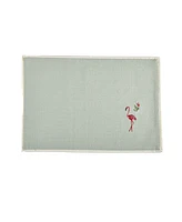 Tableau Flamingo Embroidered Placemats, Set of 4