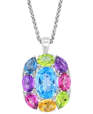 Effy Multi-Gemstone 18" Pendant Necklace (17-3/4 ct. t.w.) in Sterling Silver