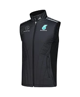 Adidas Men's Black Mercedes-amg Petronas F1 Team Wear Mechanics Full Zip Sweater Vest