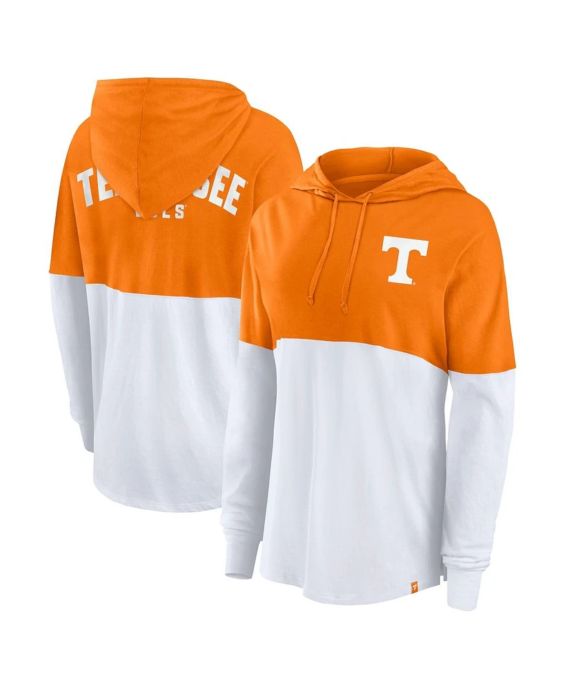 Fanatics Women's Tennessee Orange/White Tennessee Volunteers Backup Option Lightweight Pullover Hoodie