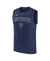 Nike Men's Navy Milwaukee Brewers Knockout Performance Muscle Tank Top