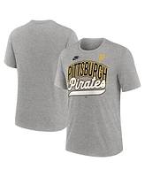 Nike Men's Heather Gray Pittsburgh Pirates Cooperstown Collection Retro Tri-Blend T-Shirt