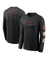 Nike Men's Black Baltimore Orioles Cooperstown Collection Knockout Long Sleeve T-Shirt