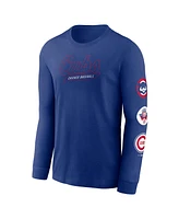 Nike Men's Royal Chicago Cubs Cooperstown Collection Knockout Long Sleeve T-Shirt