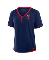 Fanatics Women's Navy Minnesota Twins League Diva Star Raglan V-Neck T-Shirt