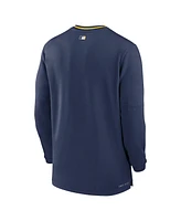 Nike Men's Navy Milwaukee Brewers Authentic Collection Performance Half-Zip Top