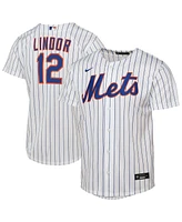 Nike Big Boys and Girls Francisco Lindor White New York Mets Home Replica Player Jersey