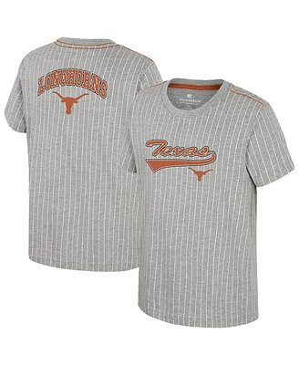 Colosseum Big Boys and Girls Heather Gray Texas Longhorns Airball Baseball T-Shirt