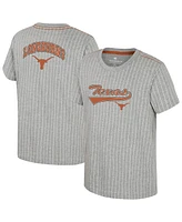 Colosseum Big Boys and Girls Heather Gray Texas Longhorns Airball Baseball T-Shirt