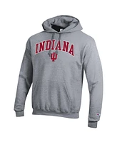 Champion Men's Heather Gray Indiana Hoosiers Arched Logo Fleece Pullover Hoodie