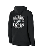 Wear by Erin Andrews Women's Black Philadelphia Eagles Angled Full-Zip Hoodie