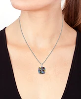 Effy Multi-Gemstone Locket 18" Pendant Necklace (6-3/4 ct. t.w.) in Sterling Silver