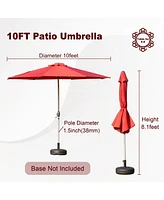 10FT Patio Umbrella, Outdoor Table Umbrella with Push Button Tilt and Crank, Uv Protection Waterproof Market Sun 8 Sturdy Ribs for Garde