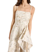 Tahari Asl Women's Jacquard Organza Ruffle Gown