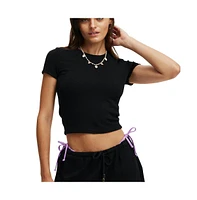 Cotton On Women's Lightweight Cropped Beach Tshirt