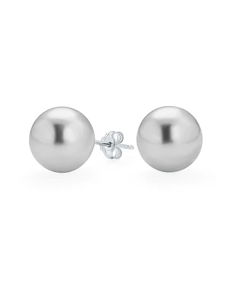 Bling Jewelry Classic Light Drop Ball Earrings Simulated Pearl Sterling Silver