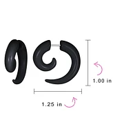 Bling Jewelry Round Swirl Spiral Tribal Fake Faux Ear Plug Taper Earrings Acrylic Resin Steel