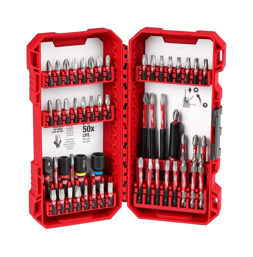 Milwaukee 48-32-4010 Shockwave Impact Duty Alloy Steel Screw Driver Bit Set - 54 Piece Set