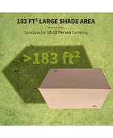 Naturehike Camping Tent Tarp with Poles, Waterproof Pu 18000mm+, Anti-uv UPF2000+ Camping Sun Shelter Rain Fly