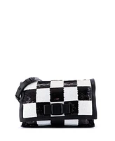 Pre-Owned Salvatore Ferragamo Small Viva Bow Flap Bag Sequin Embellished Leather