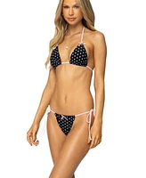 Edikted Women's Leigh Polka Dot Triangle Bikini Top