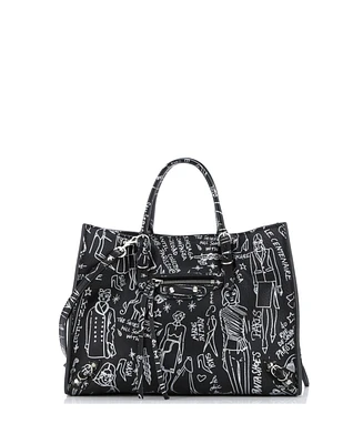 Pre-Owned Balenciaga Papier Graffiti A6 Zip Around Classic Studs Bag Leather