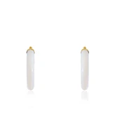 The Lovery Mother of Pearl Hoop Earrings 14K Gold
