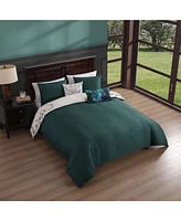 Bebejan Peacock Jardin Bedding 100% Cotton Sateen 5 Piece Queen Size Reversible Comforter Set
