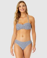 Anne Cole Womens Neo Geo Twist Front Bandeau Bikini Top Side Tie Bikini Bottoms