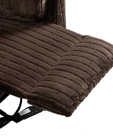 Furniture of America 41" Jorvien Modern Chenille Power Swivel Glider Recliner with Pillows